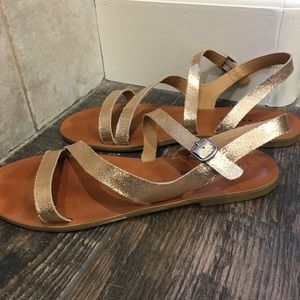 Gold Strappy Sandals